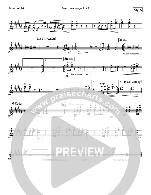 Overcome Trumpet 1,2 (Jeremy Camp)