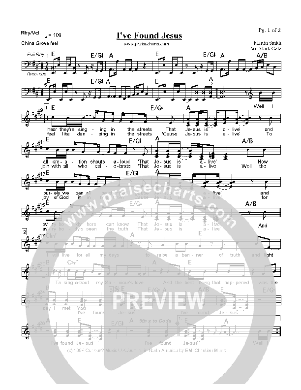 I've Found Jesus Orchestration (Delirious)