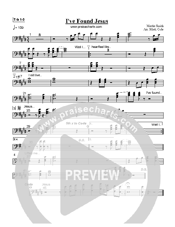 I've Found Jesus Trombone 1/2/3 (Delirious)