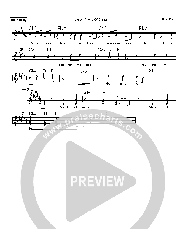 Jesus Friend of Sinners Bb Instruments (Paul Oakley)