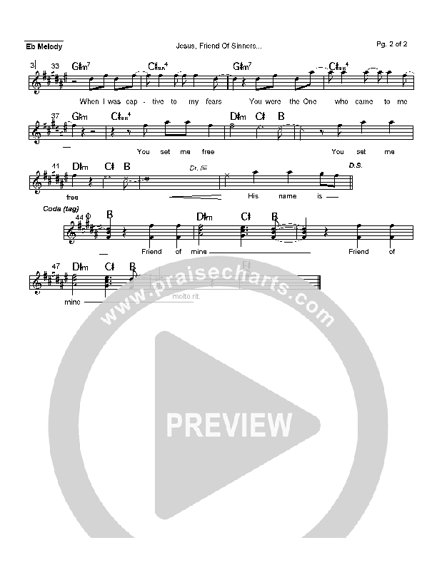 Jesus Friend of Sinners Eb Instruments (Paul Oakley)