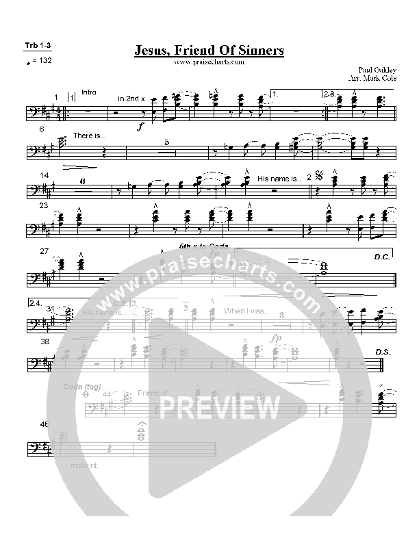 Jesus Friend of Sinners Trombone 1/2/3 (Paul Oakley)