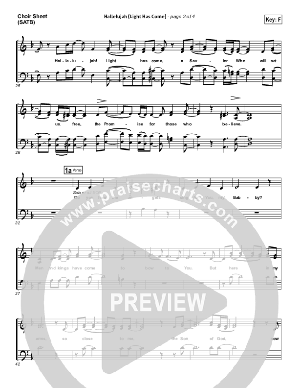 Hallelujah (Light Has Come) Choir Vocals (SATB) (BarlowGirl)