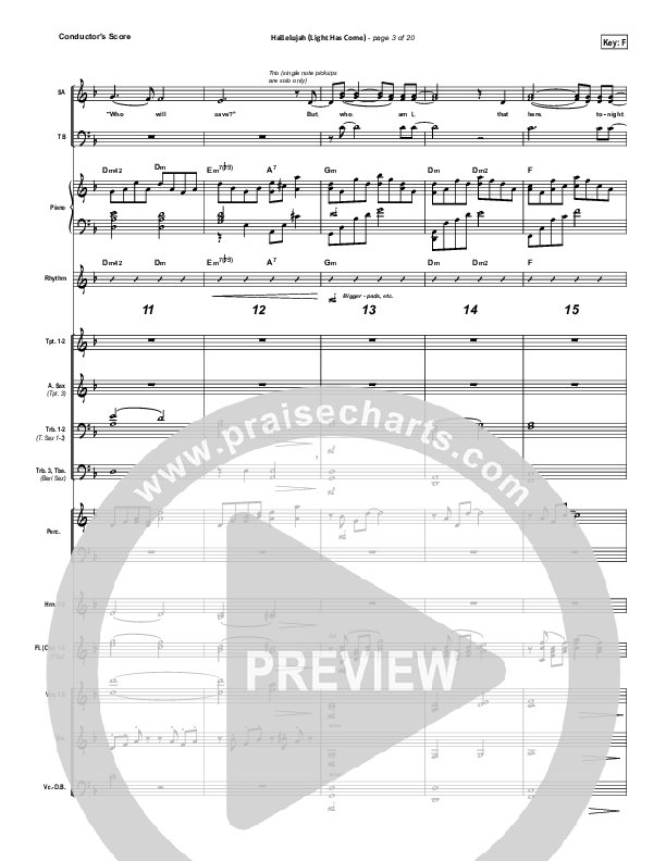 Hallelujah (Light Has Come) Conductor's Score (BarlowGirl)