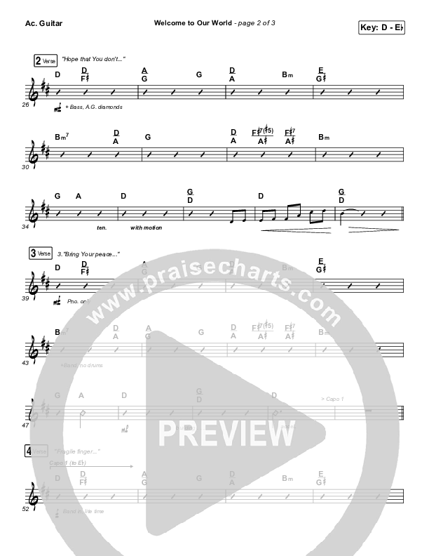 Welcome To Our World Acoustic Guitar (Michael W. Smith)