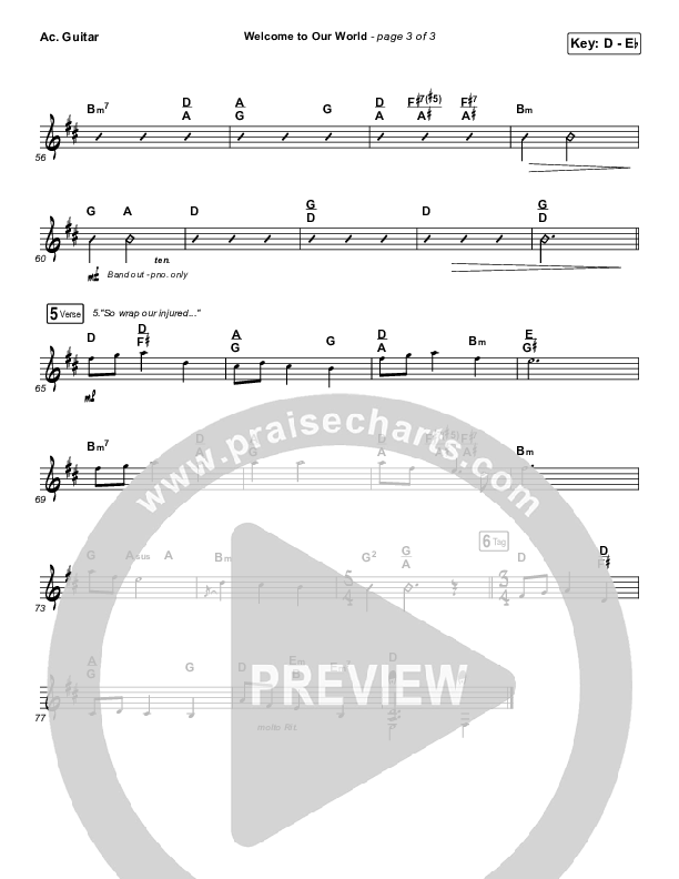 Welcome To Our World Acoustic Guitar (Michael W. Smith)