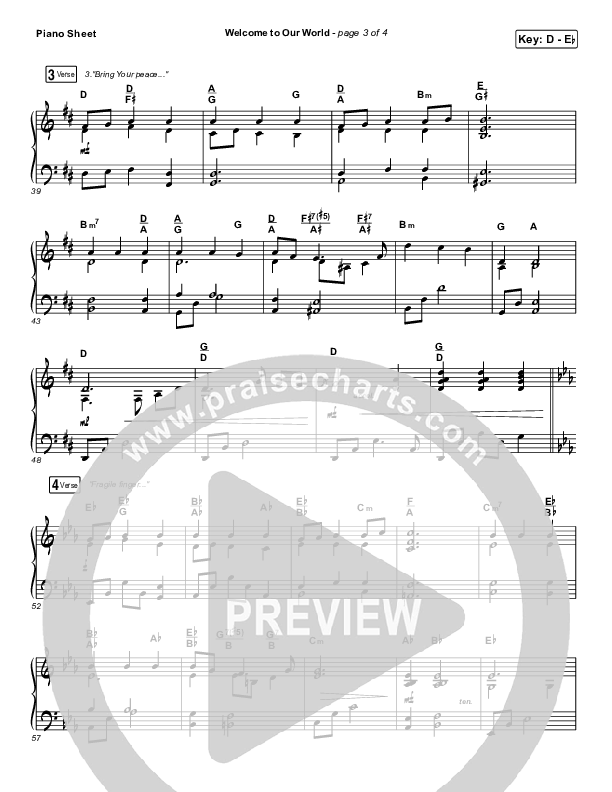 Welcome To Our World Piano Sheet (Michael W. Smith)