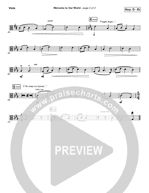 Welcome To Our World Viola (Michael W. Smith)