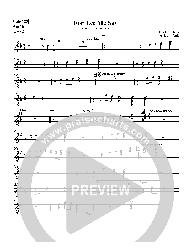 Just Let Me Say Flute 1/2/3 (Hillsong Worship)