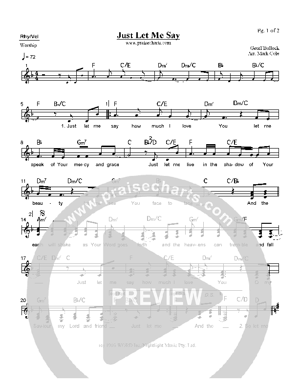 Just Let Me Say Orchestration (Hillsong Worship)