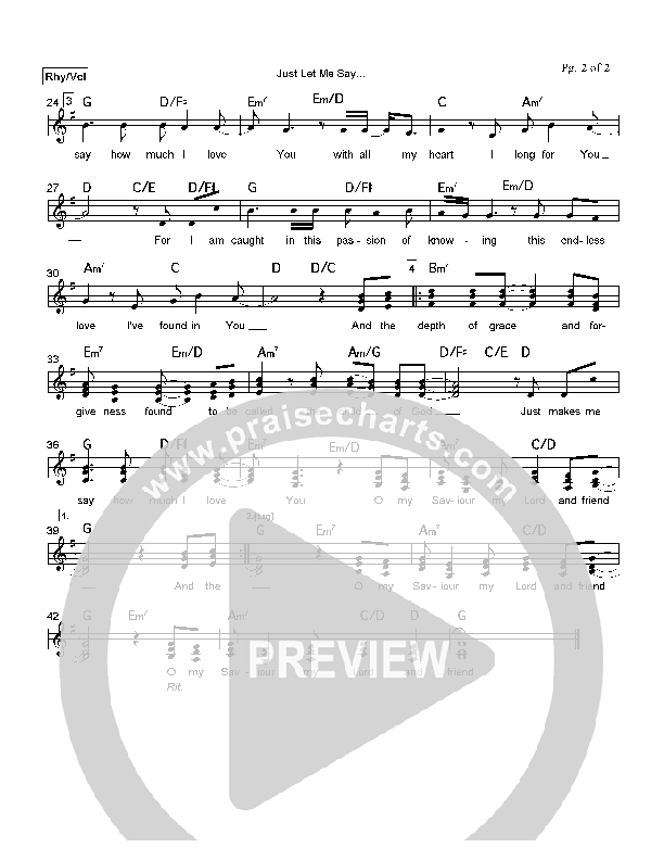 Just Let Me Say Rhythm/Vocal (Hillsong Worship)