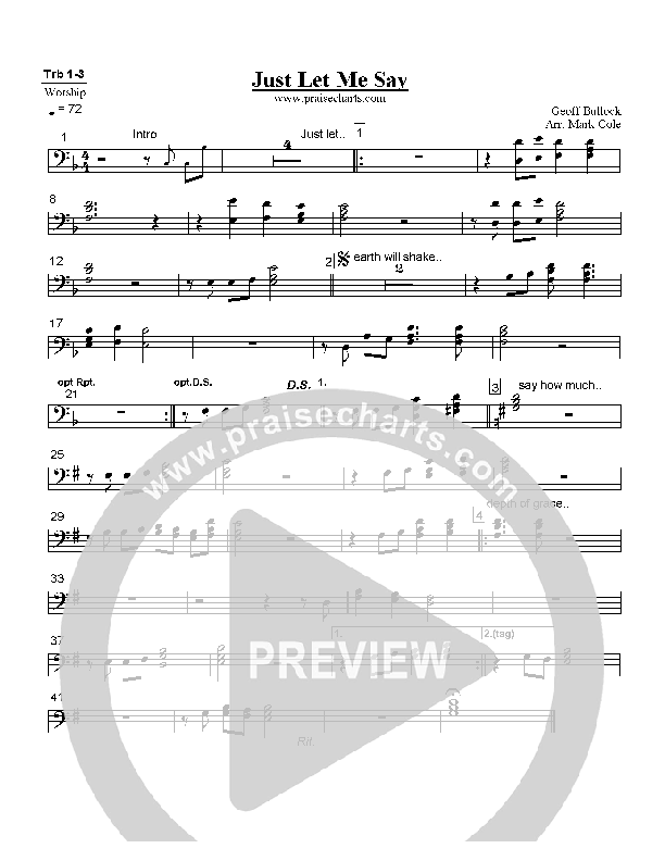 Just Let Me Say Trombone 1/2/3 (Hillsong Worship)