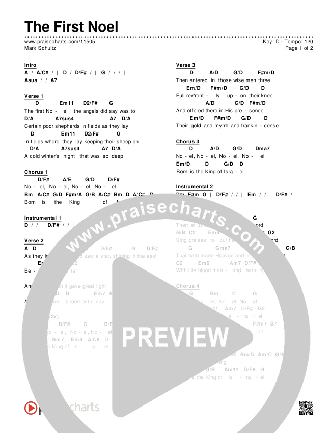 The First Noel Chords & Lyrics (Mark Schultz)