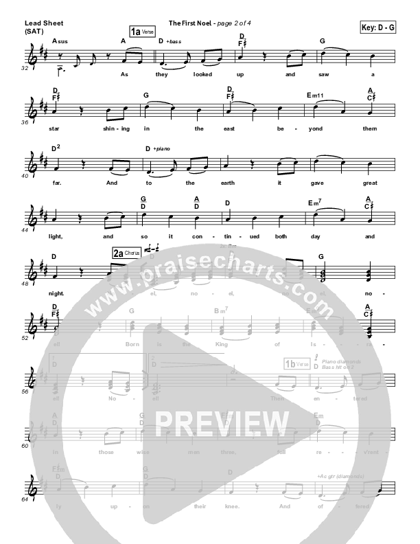 The First Noel Lead Sheet (Mark Schultz)