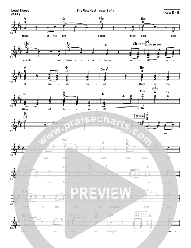 The First Noel Lead Sheet (Mark Schultz)