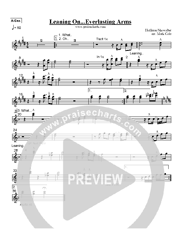 Leaning On The Everlasting Arms Alto Sax (Mark Cole)