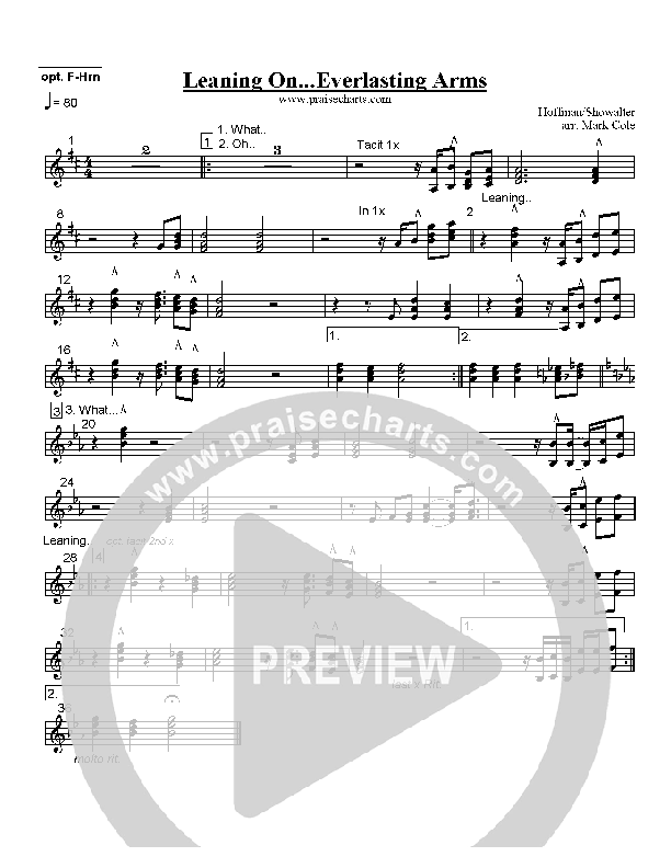 Leaning On The Everlasting Arms French Horn (Mark Cole)