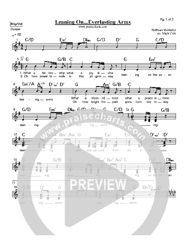 Leaning On The Everlasting Arms Orchestration (Mark Cole)