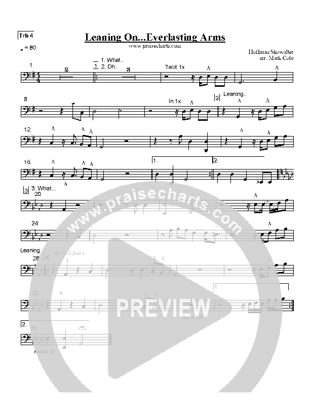 Leaning On The Everlasting Arms Trombone 4 (Mark Cole)