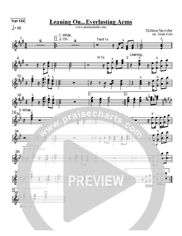 Leaning On The Everlasting Arms Trumpet 1/2/3 (Mark Cole)