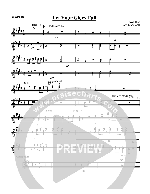 Let Your Glory Fall Alto Sax 1/2 (David Ruis)