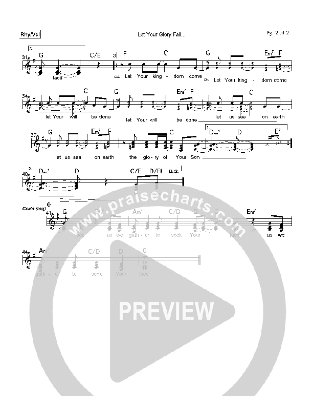 Let Your Glory Fall Rhythm/Vocal (David Ruis)