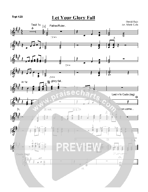 Let Your Glory Fall Trumpet 1/2/3 (David Ruis)