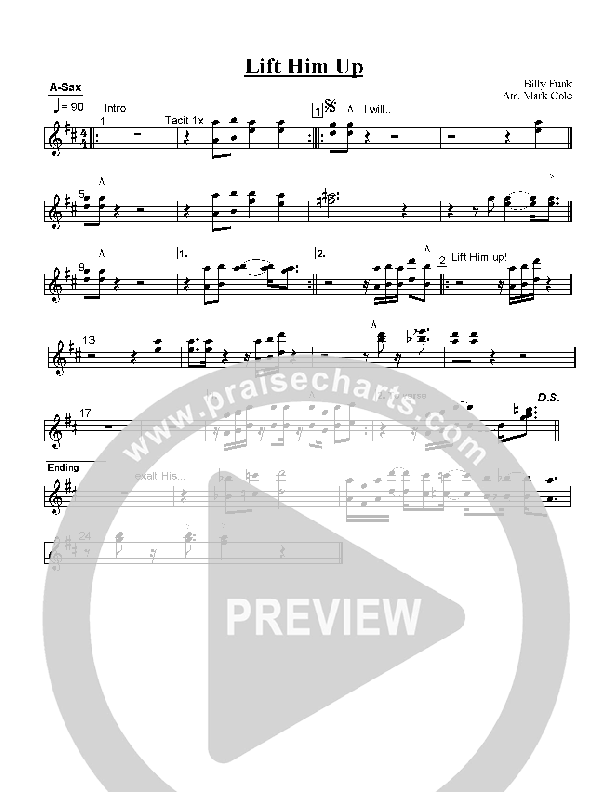Lift Him Up Alto Sax (Ron Kenoly)