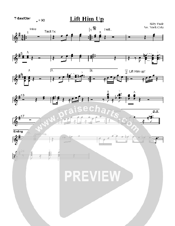 Lift Him Up Tenor Sax/Clarinet (Ron Kenoly)