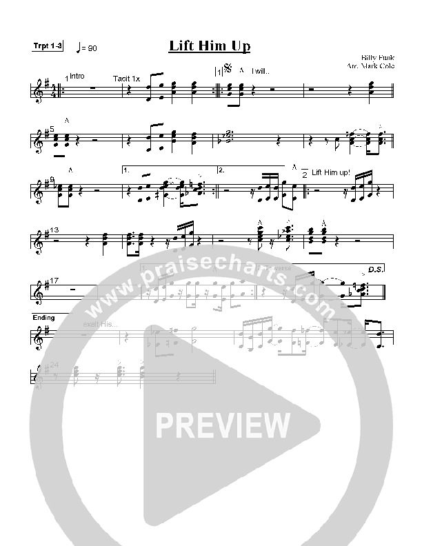 Lift Him Up Trumpet 1/2/3 (Ron Kenoly)