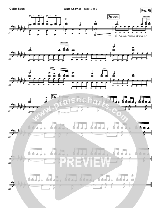 What A Savior Cello/Bass (Laura Story)