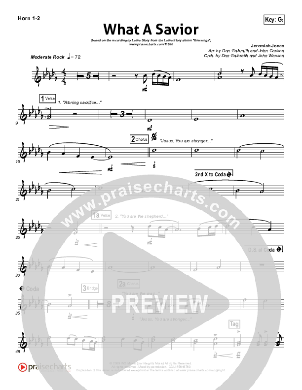 What A Savior French Horn 1/2 (Laura Story)