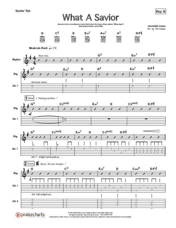 What A Savior Guitar Tab (Laura Story)