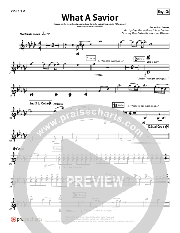 What A Savior Violin 1/2 (Laura Story)