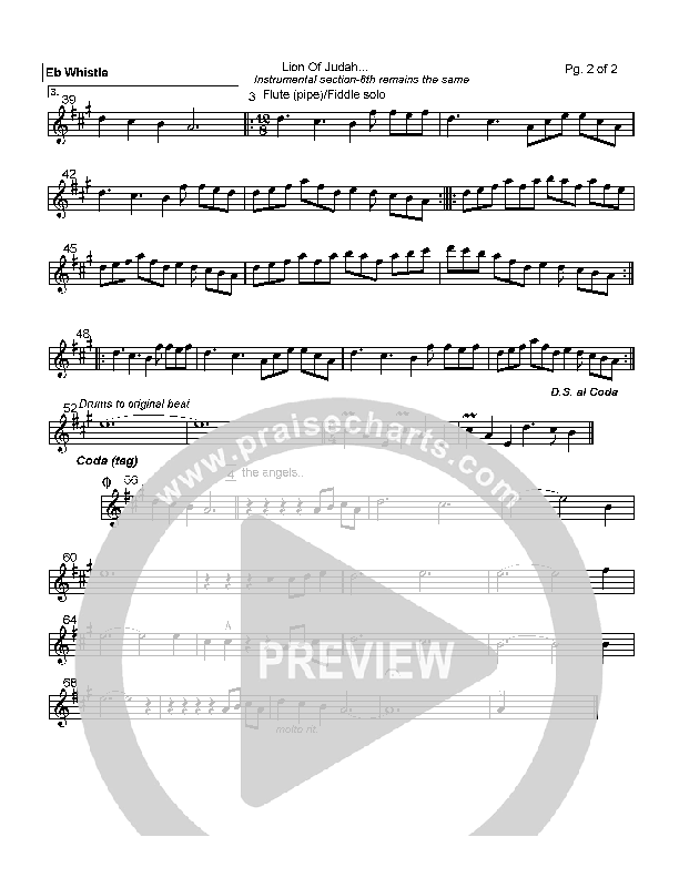 Lion Of Judah Eb Instruments (Robin Mark)