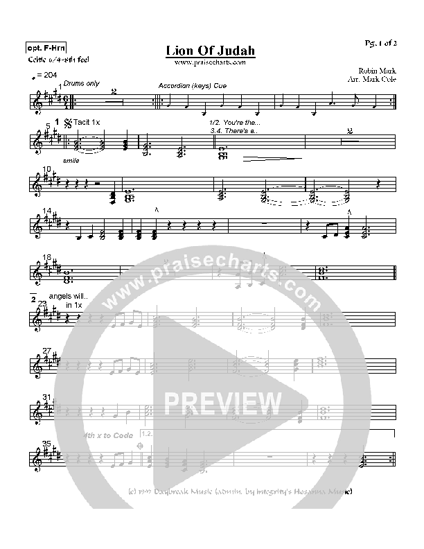 Lion Of Judah French Horn (Robin Mark)