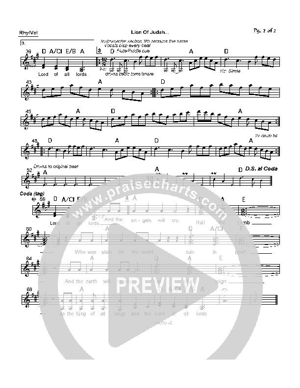 Lion Of Judah Rhythm/Vocal (Robin Mark)