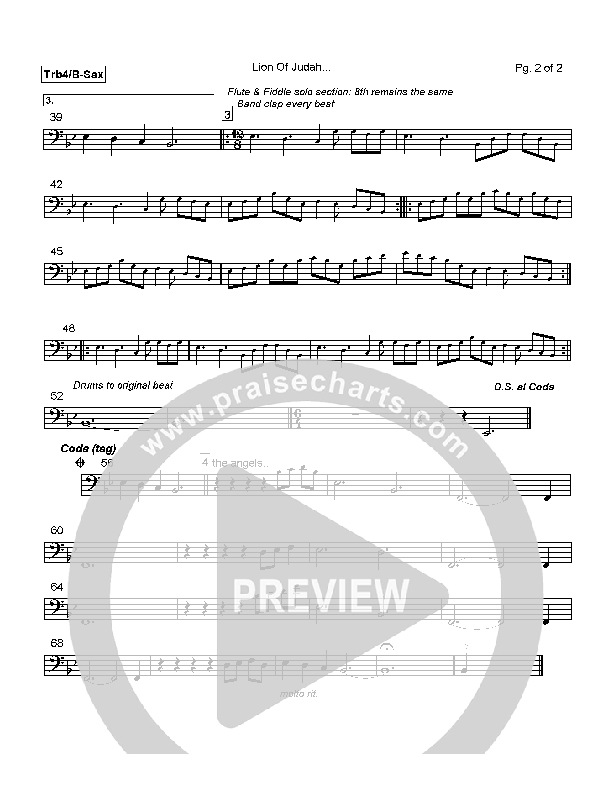 Lion Of Judah Trombone 4/Bari Sax (Robin Mark)