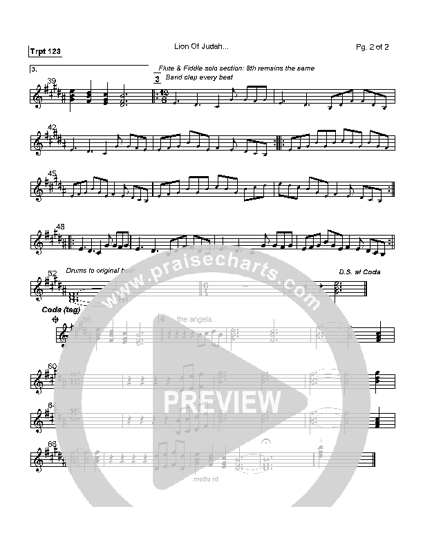 Lion Of Judah Trumpet 1/2/3 (Robin Mark)