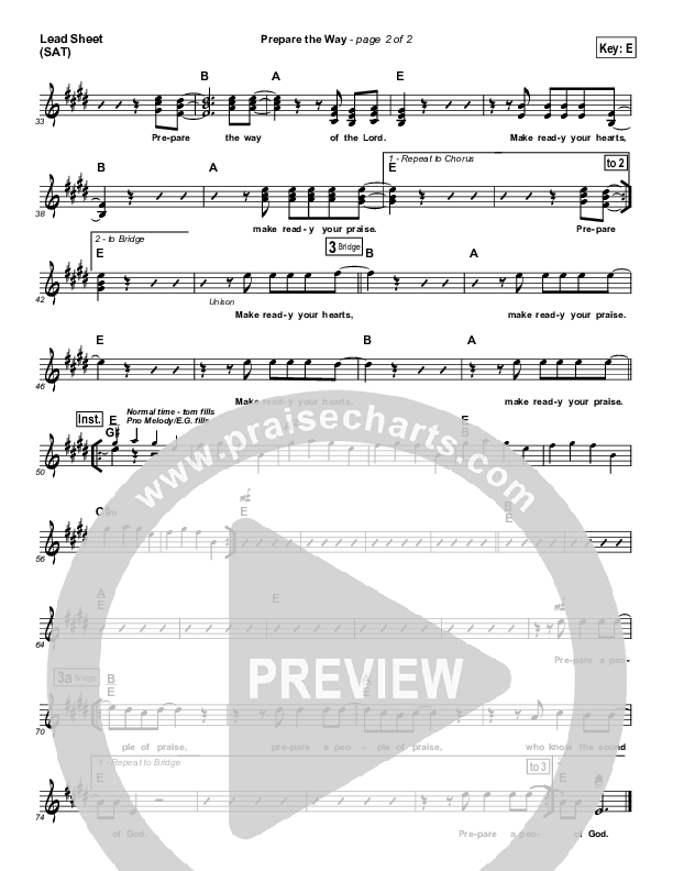 Prepare The Way Lead Sheet (Klaus)
