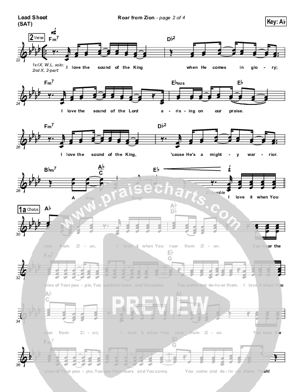 Roar From Zion Lead Sheet (Klaus)