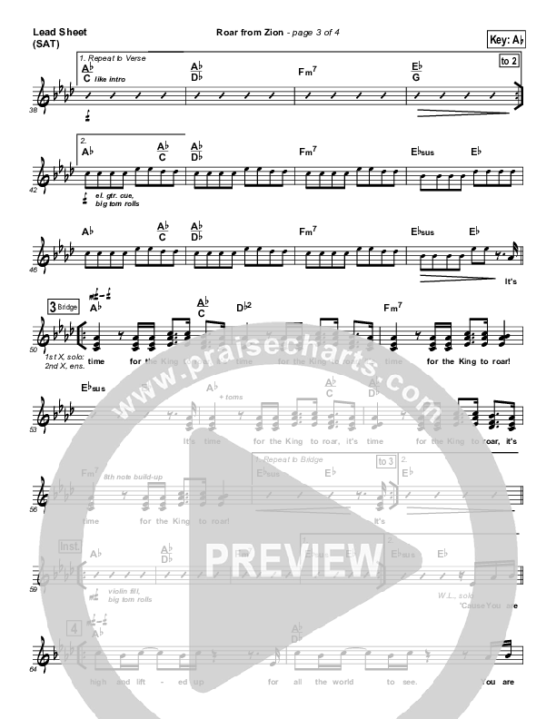 Roar From Zion Lead Sheet (Klaus)