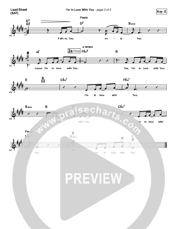 I'm In Love With You Lead Sheet (SAT) (Klaus / Kari Jobe)