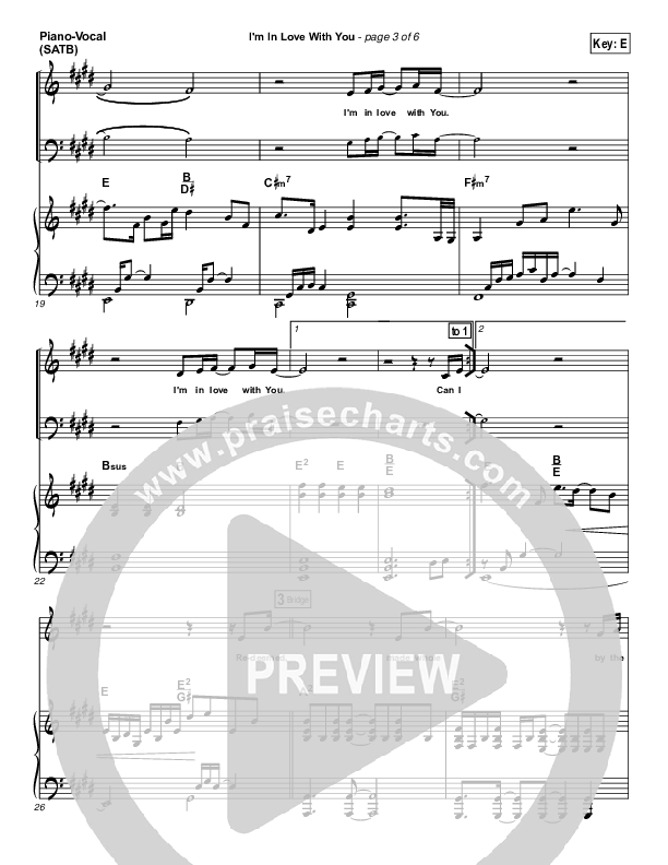 I'm In Love With You Piano/Vocal (SATB) (Klaus / Kari Jobe)