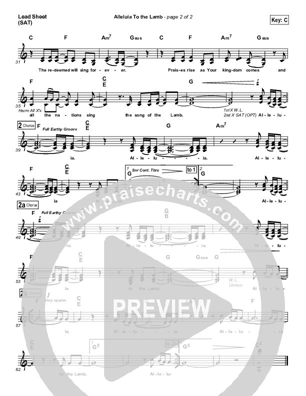 Alleluia To The Lamb Lead (SAT) (Klaus)