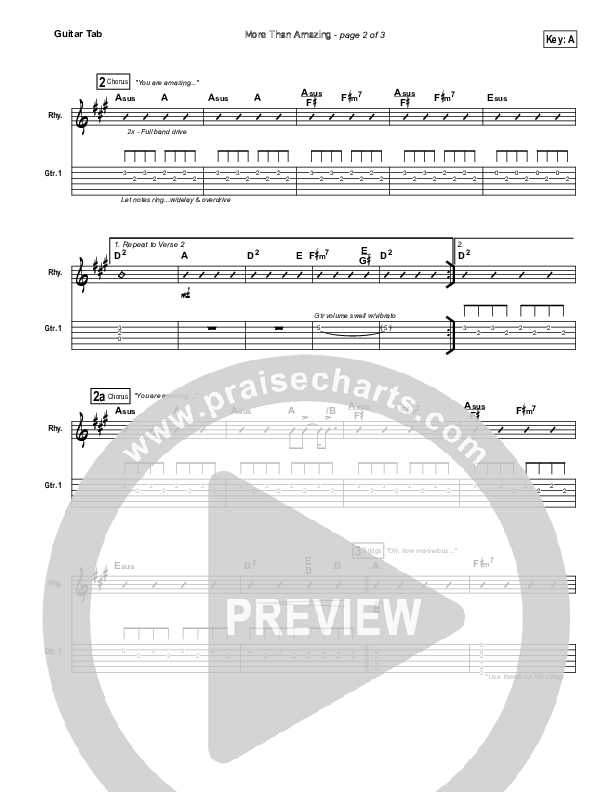 More Than Amazing Guitar Tab (Lincoln Brewster)