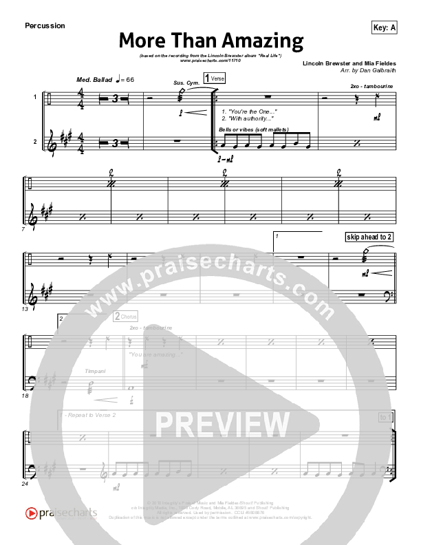 More Than Amazing Percussion (Lincoln Brewster)