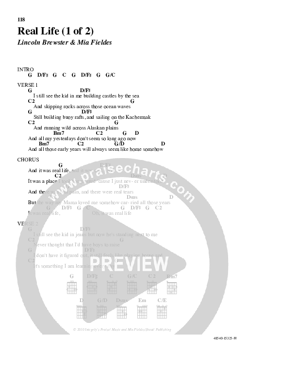 Real Life Chord Chart (Lincoln Brewster)