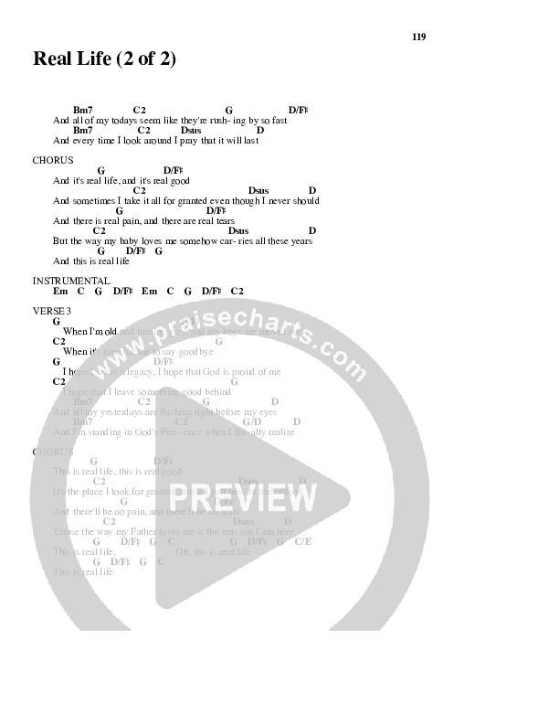 Real Life Chord Chart (Lincoln Brewster)