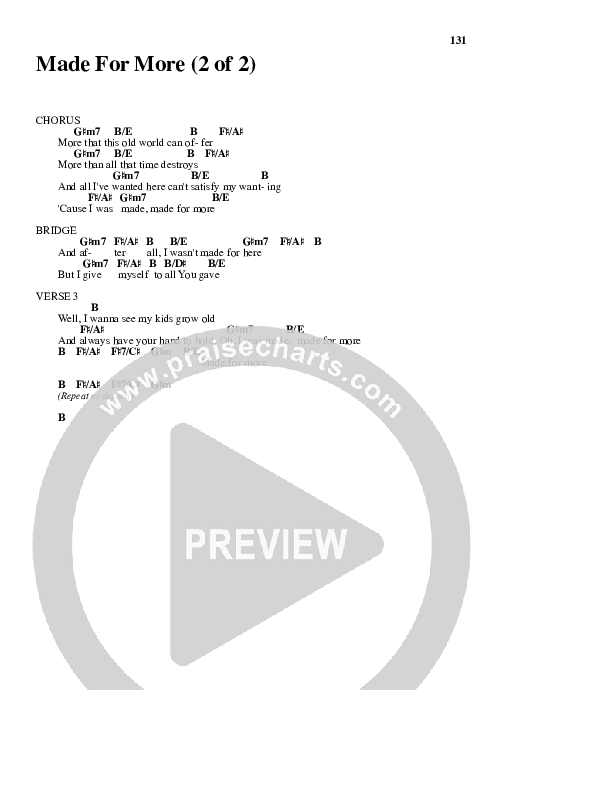 Made For More Chord Chart (Lincoln Brewster)